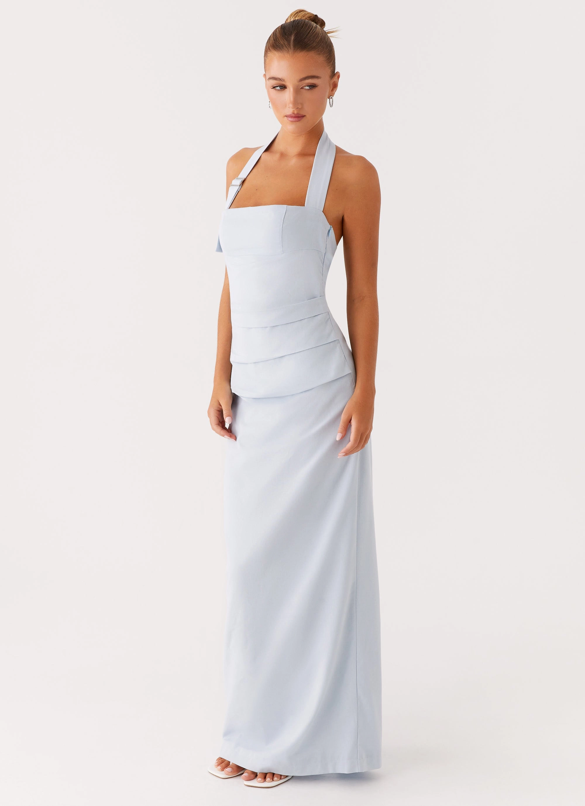 High-waisted evening piece Rumour Has it Maxi Dress - Blue