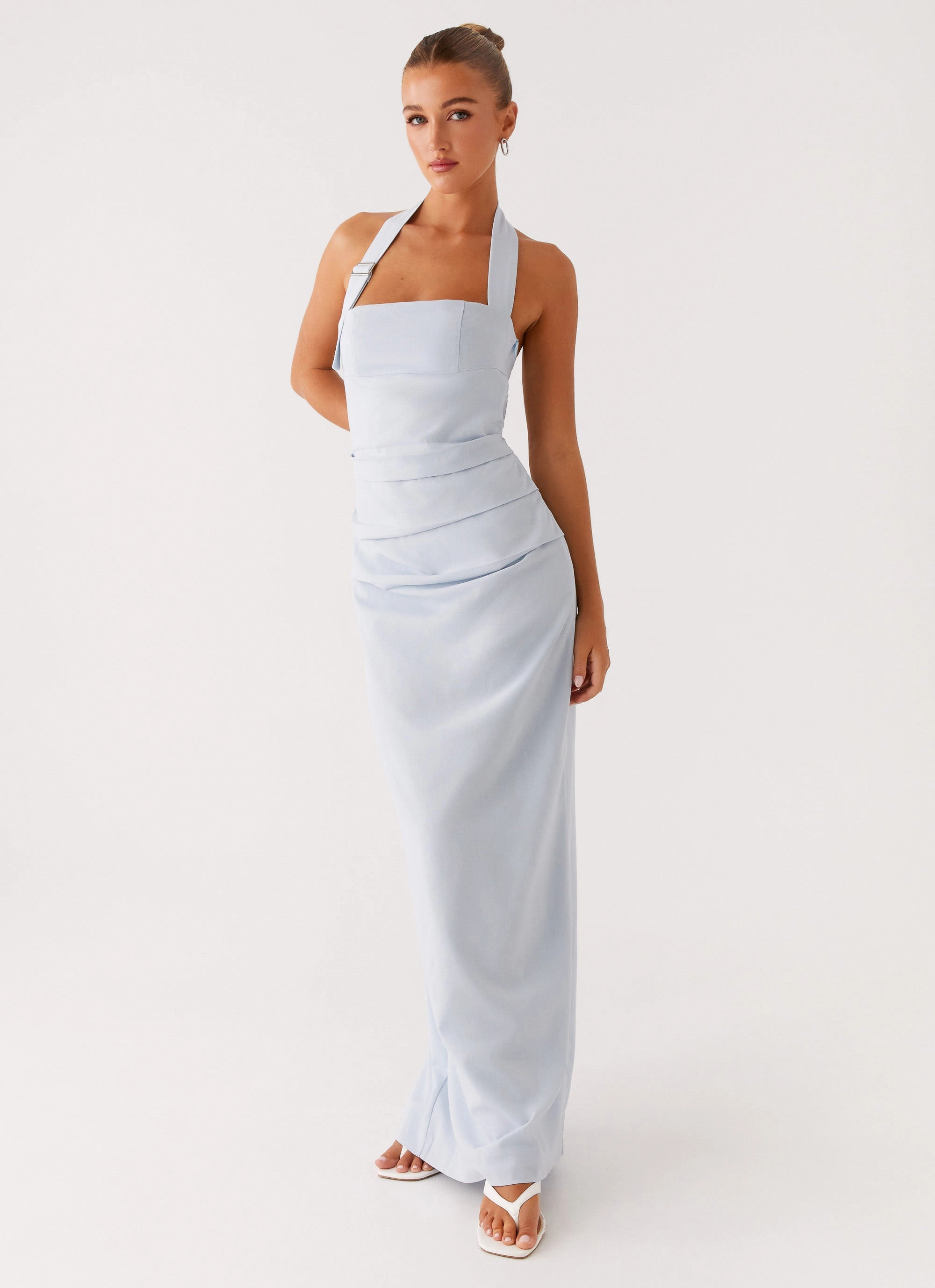Rumour Has it Maxi Dress - Blue Cool Comfort Street Mode