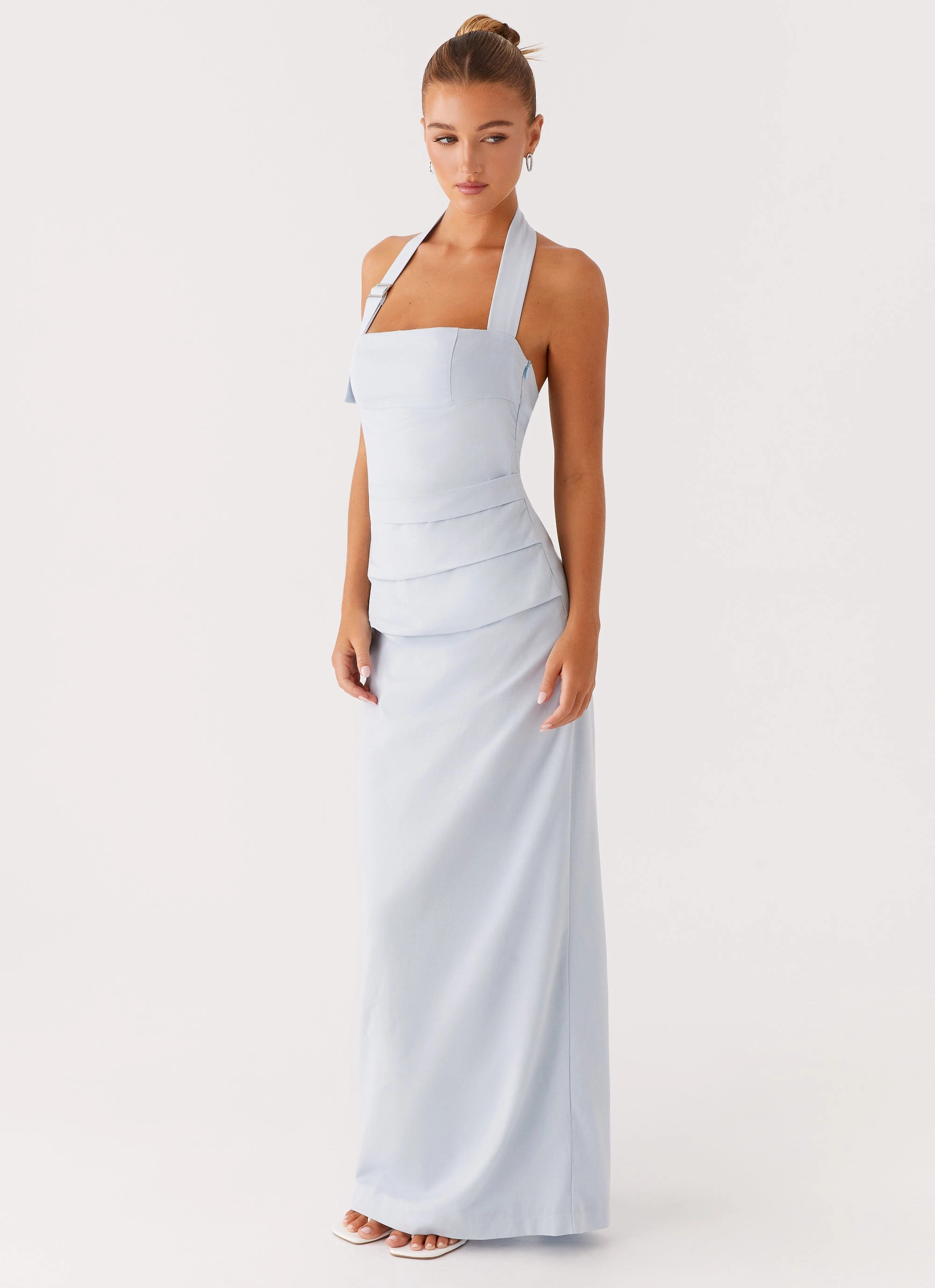 Rumour Has it Maxi Dress - Blue Elegant brunch outfit