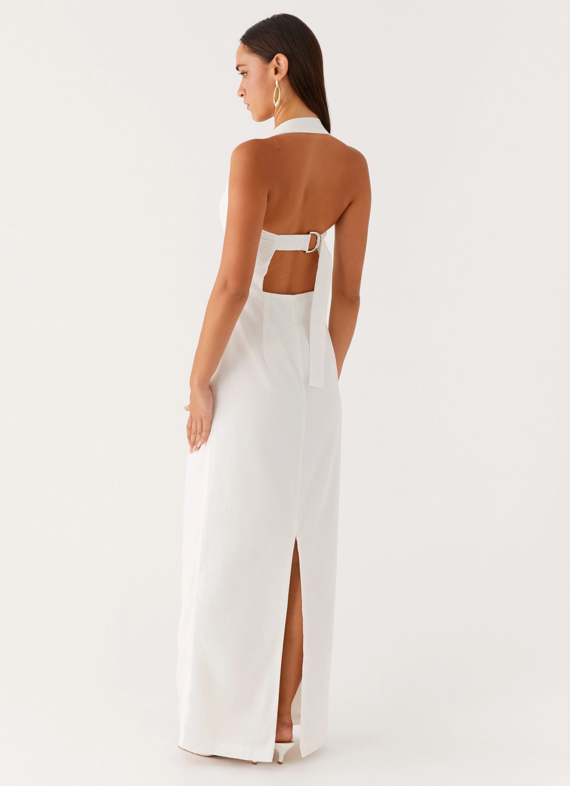 Scalloped-Edge Work Look Rumour Has it Maxi Dress - White