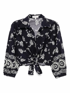 AntiOdorTreatment Chic Sweater Rumson Top in Floret Evening Blue