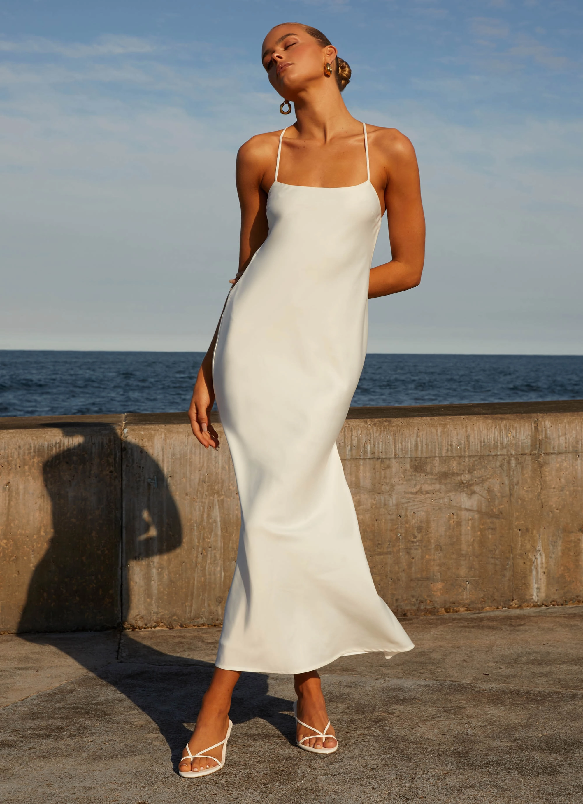 Runway Royalty Maxi Dress - White Edgy-Look