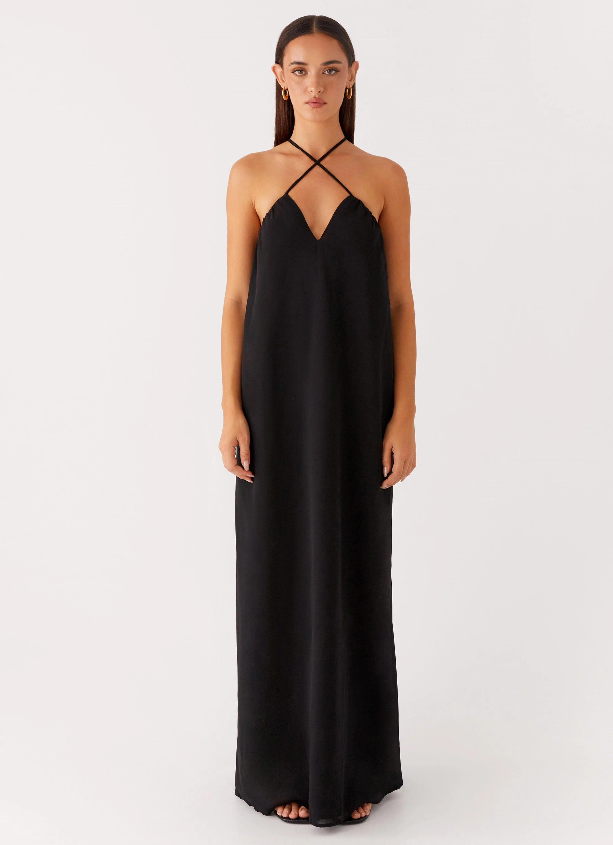 Saba Maxi Dress - Black Comfortable and Soft Fashionable Cut