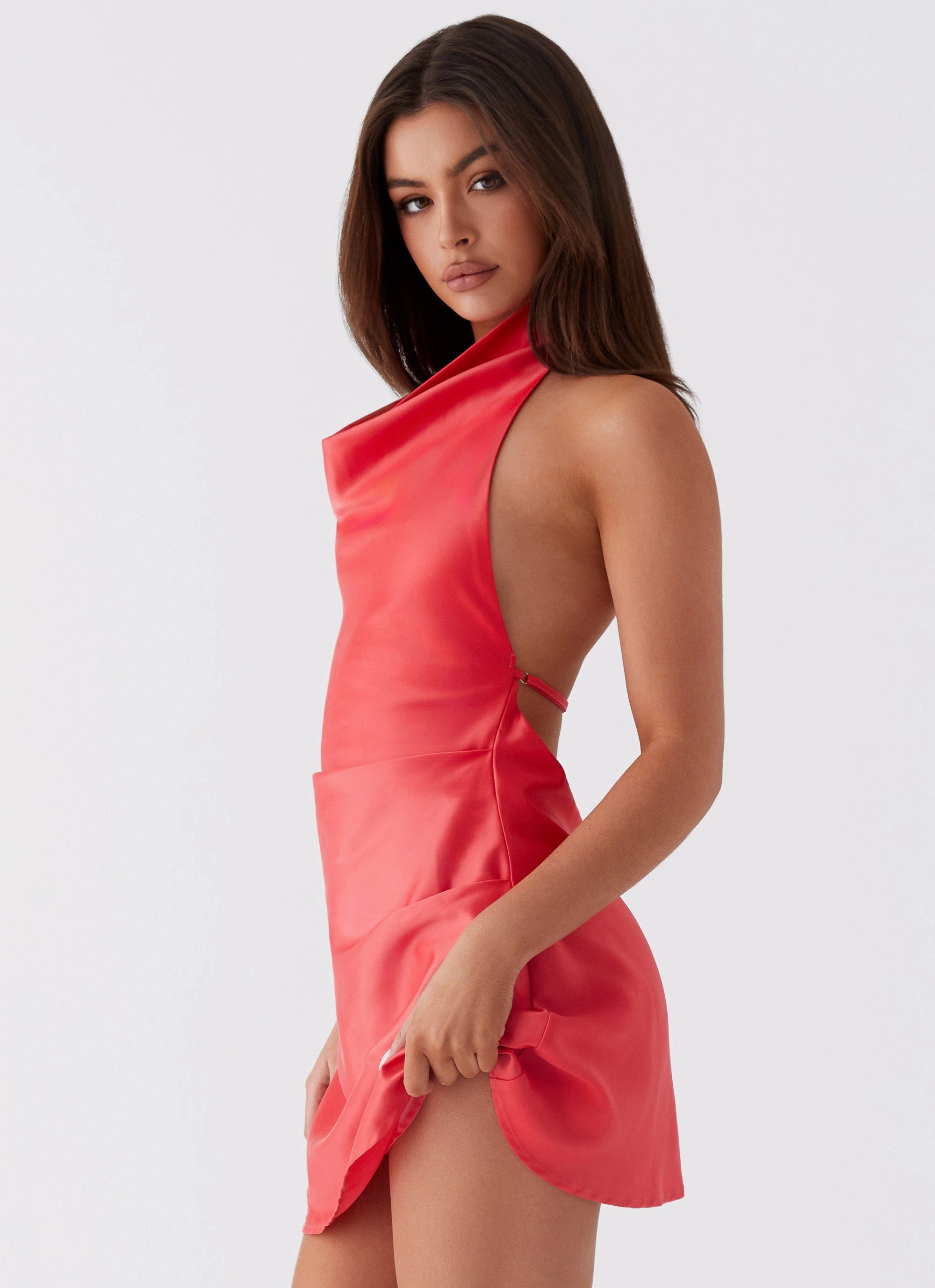 Sabina Mini Dress - Red retro-style Light Drape