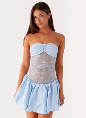 Safina Bubble Mini Dress - Blue Refined fit Trendy Appeal