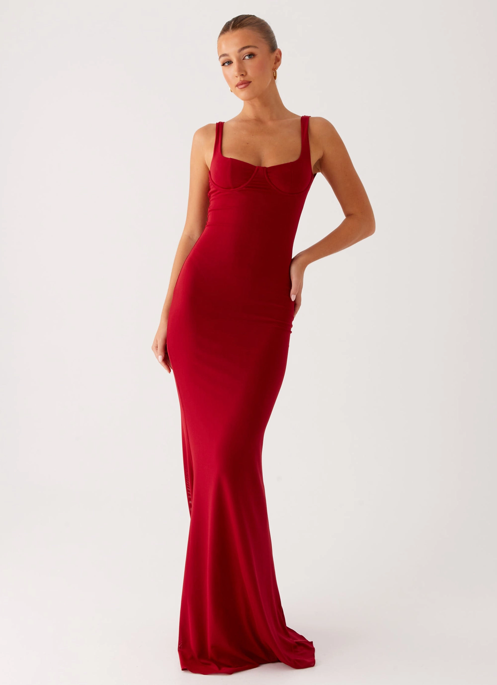 Smooth-Finish Easy Mood Safiya Maxi Dress - Maroon