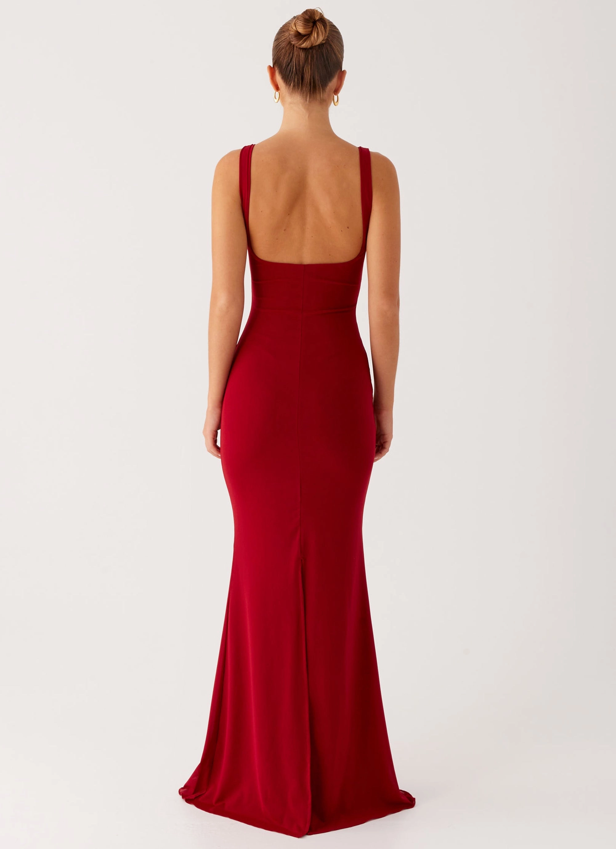 Safiya Maxi Dress - Maroon Layered Comfort Wear Weekend Feel
