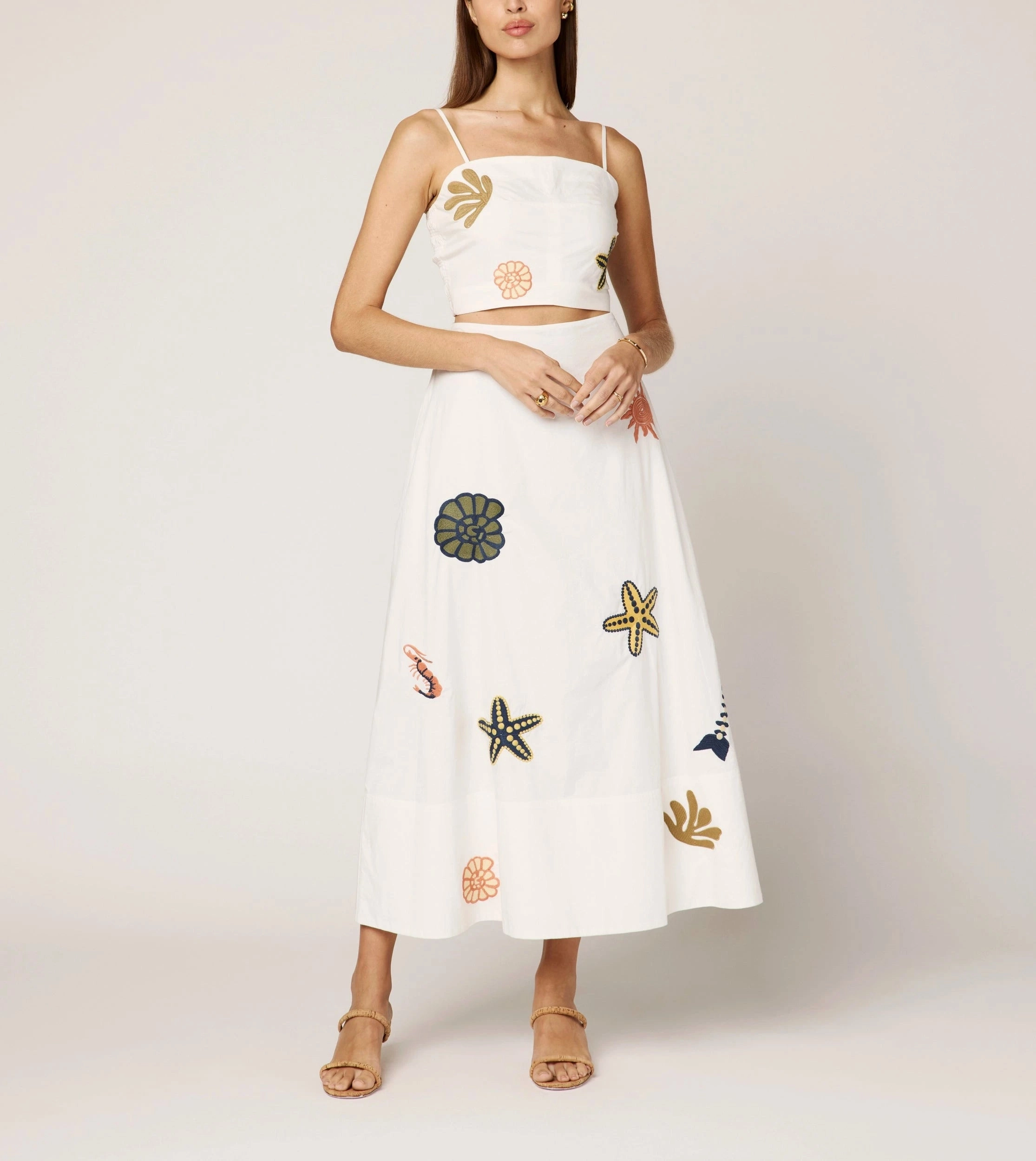 EcoCertified Textile Sage Top | Ivory Multi