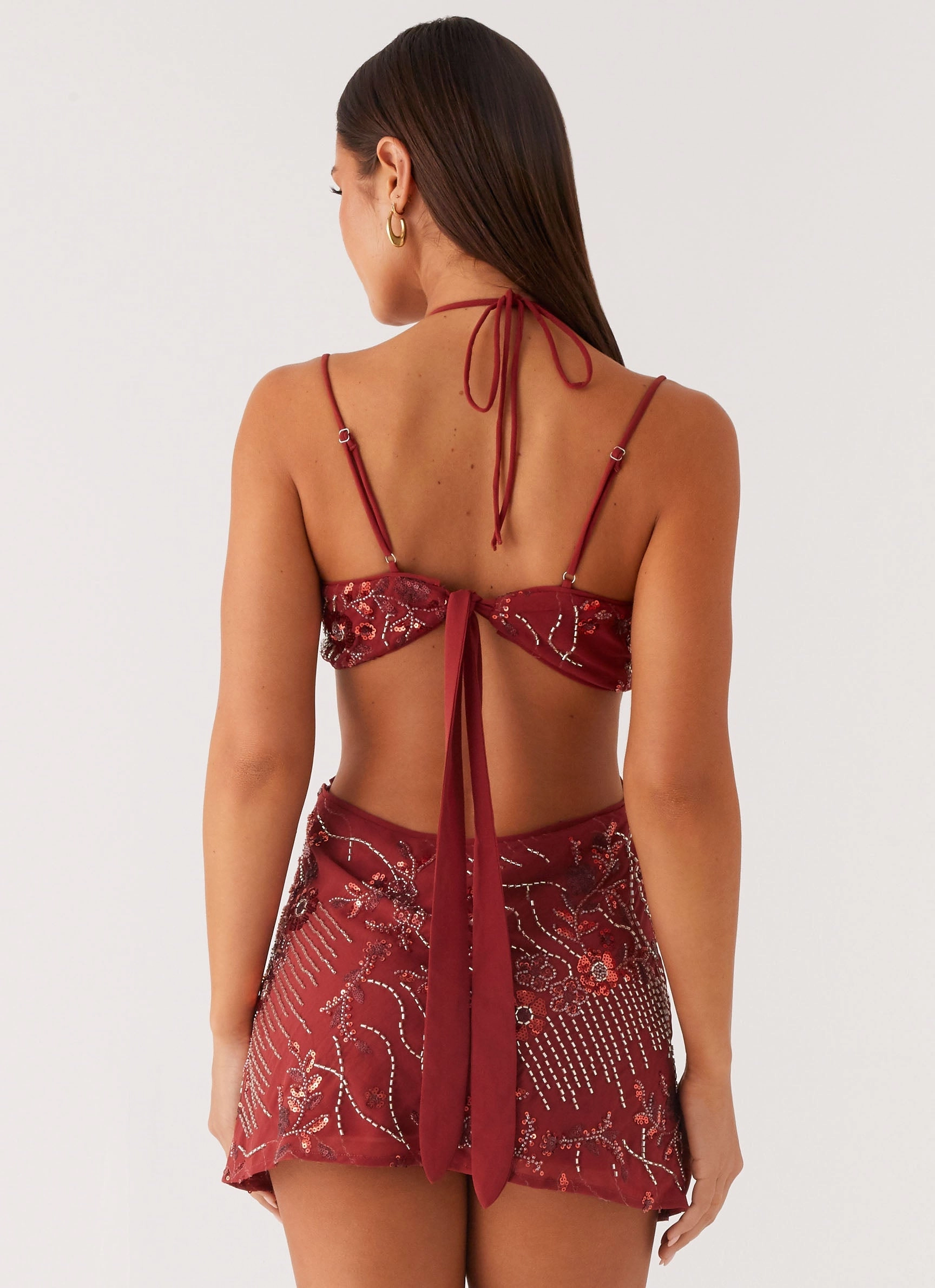 Sahara Nights Beaded Mini Dress - Rust City Rhythm