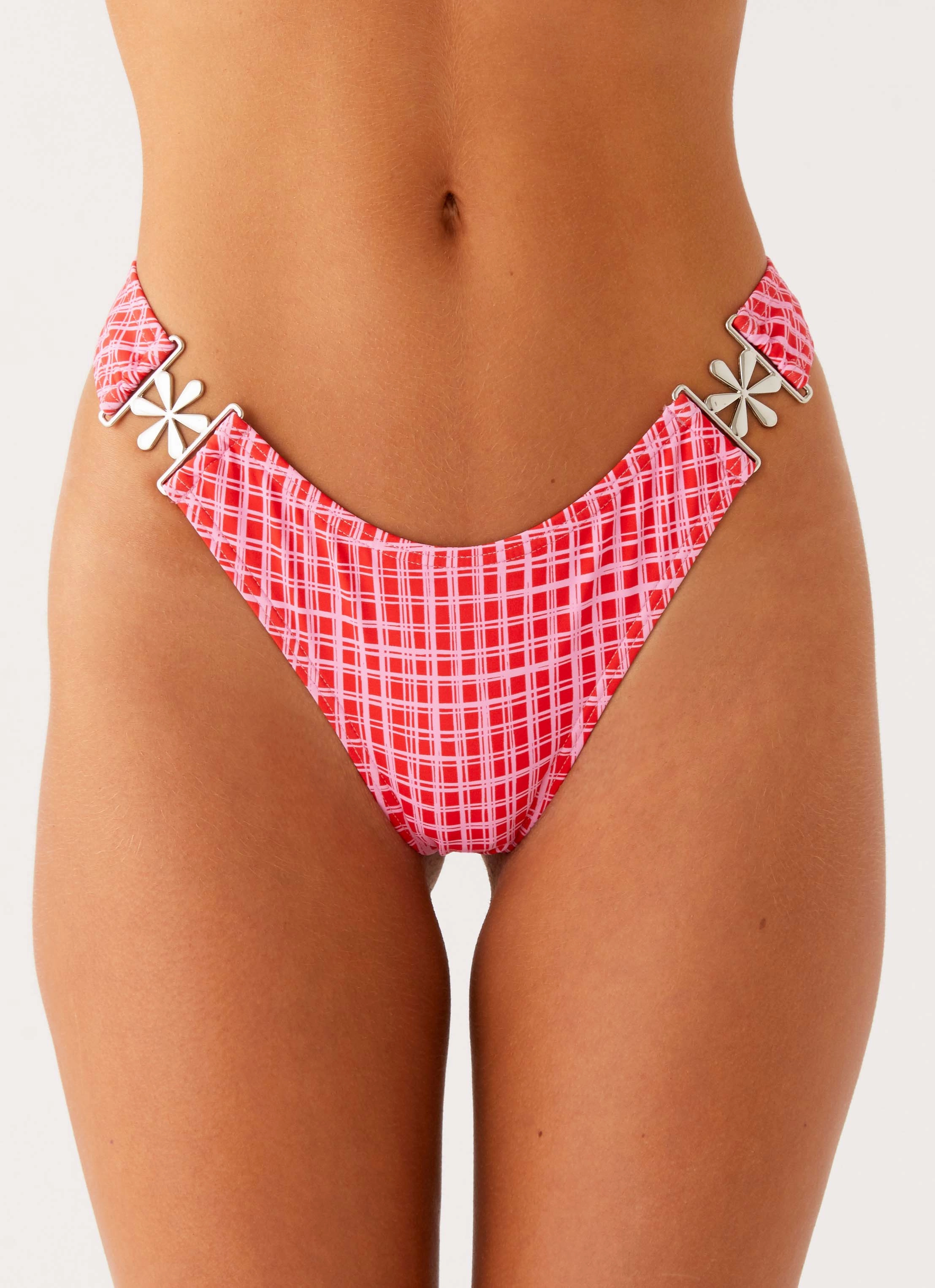 Saint Lucia Bikini Bottoms - Pink Check Relaxation Wear