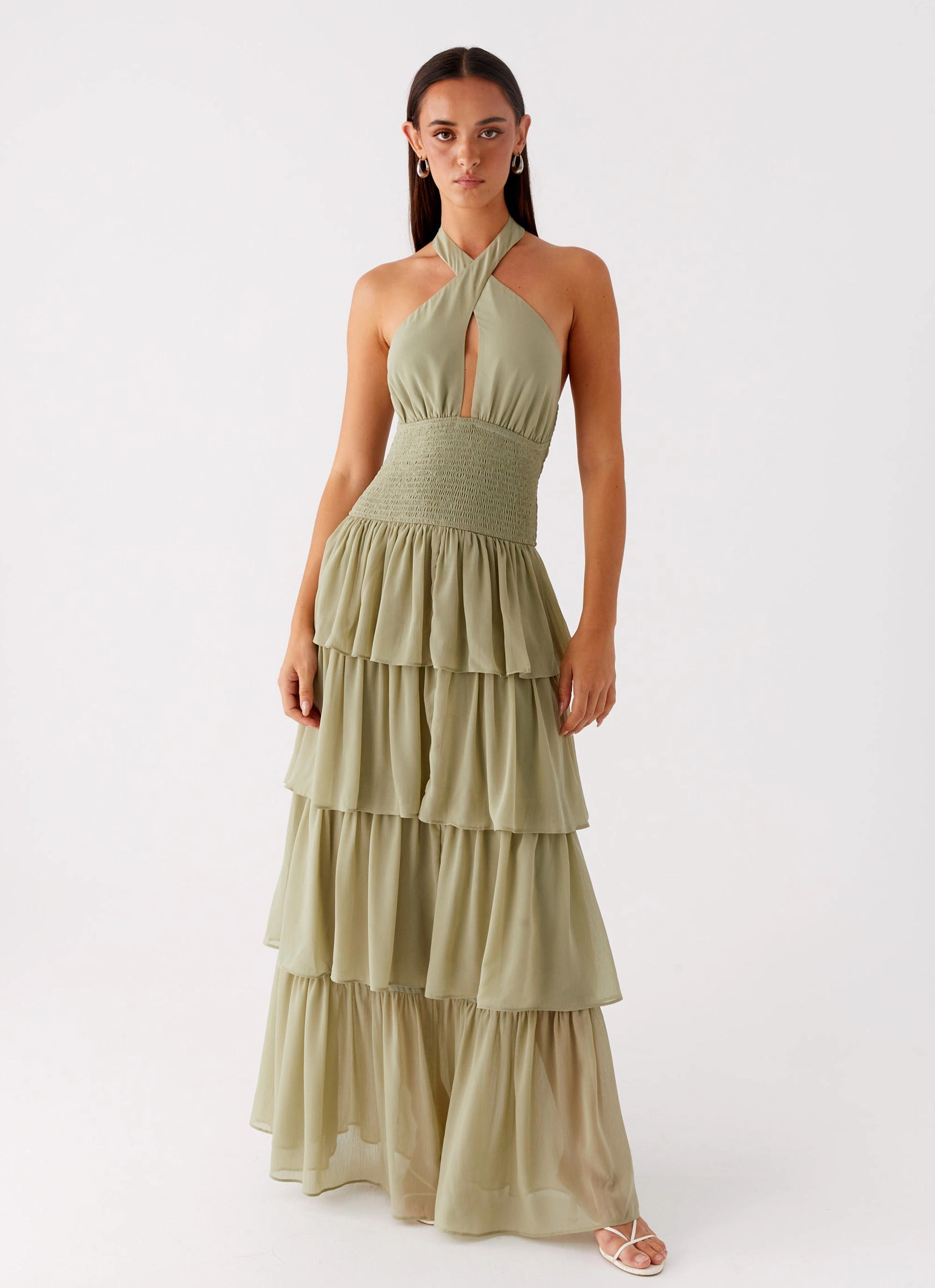 Comfortable travel dress Salma Maxi Dress - Sage