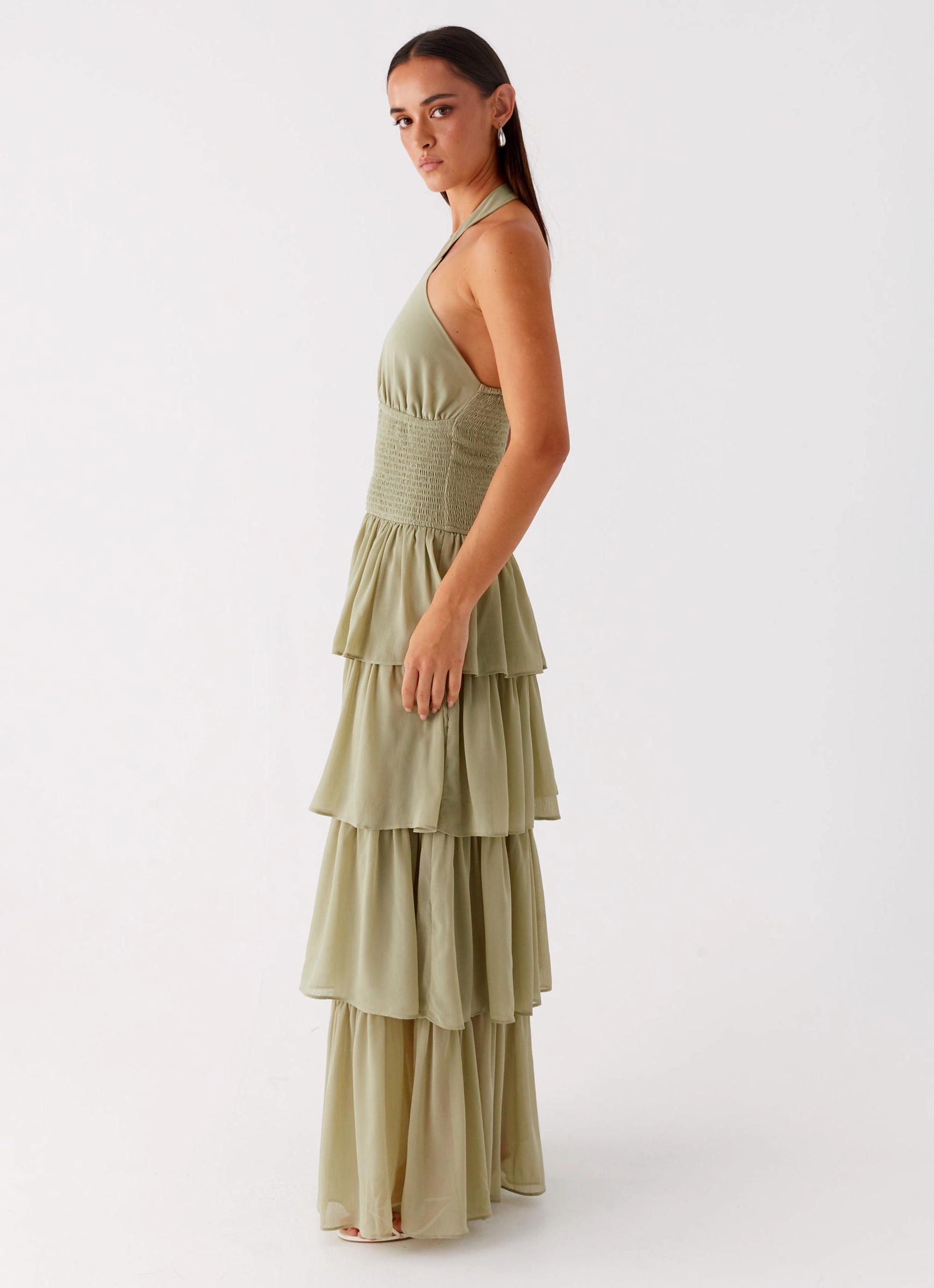 Soft fabric piece Salma Maxi Dress - Sage