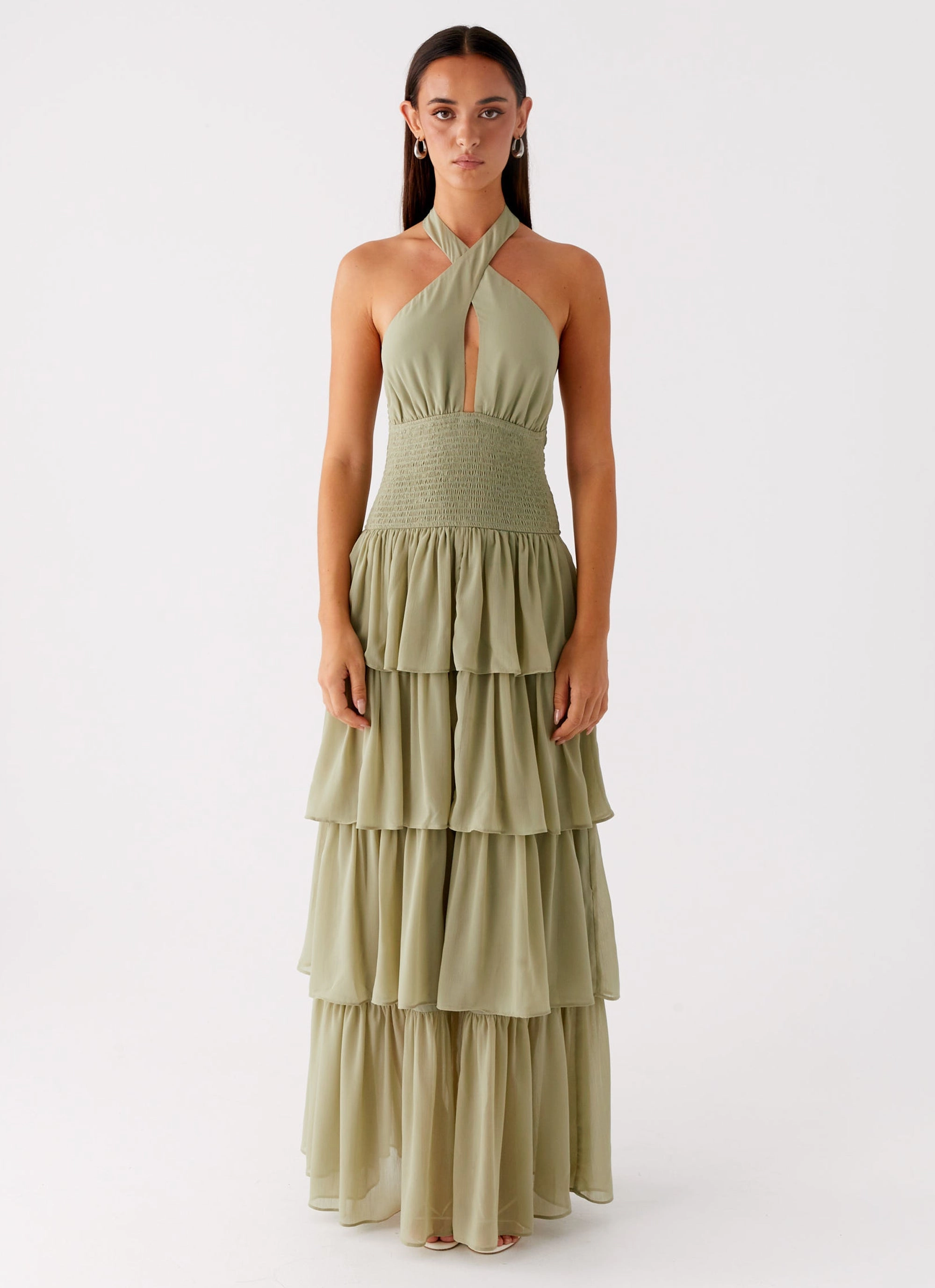 Salma Maxi Dress - Sage Day Ready Crystal-Detail