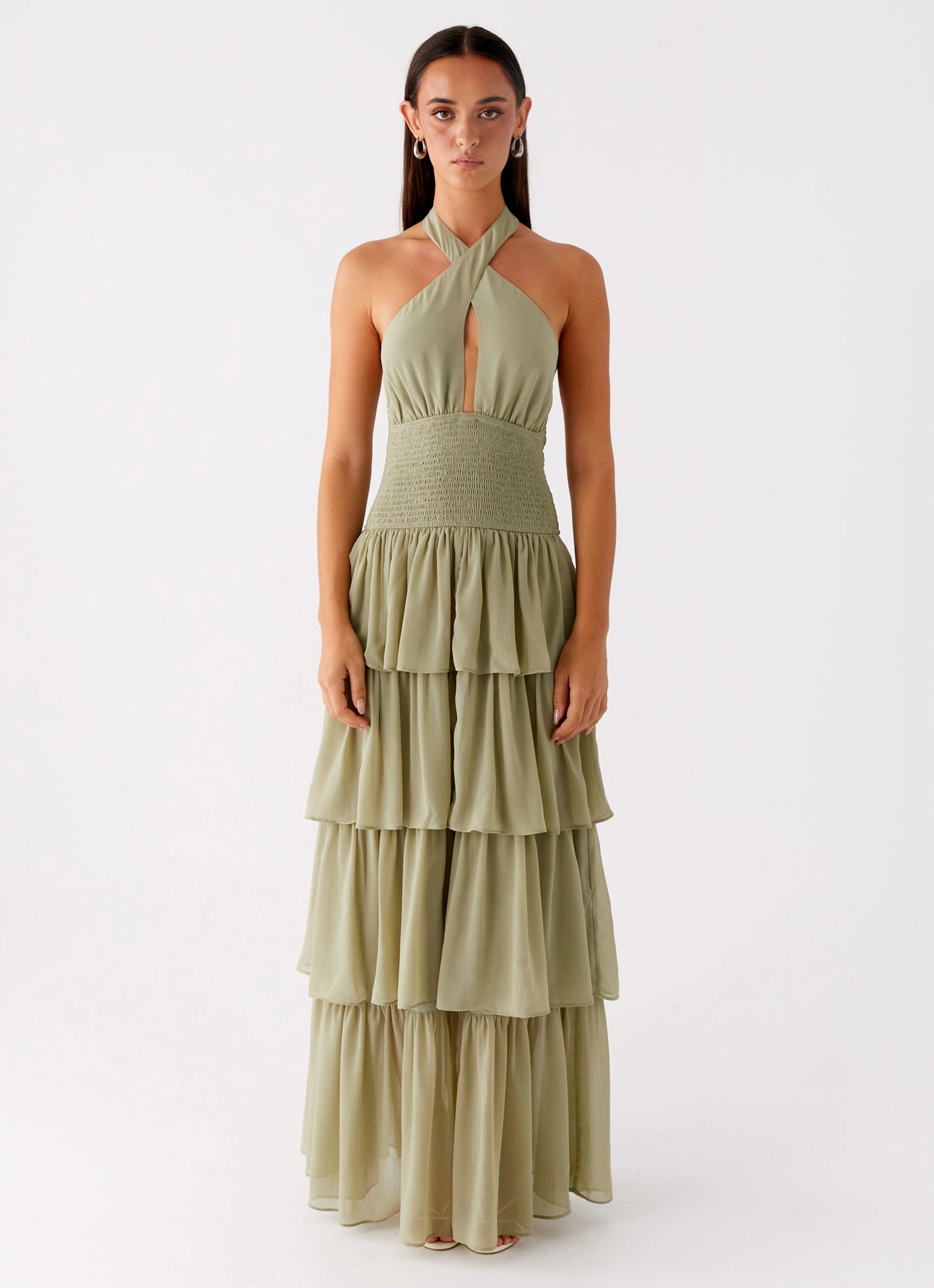 Chic beachwear dress Street Ready Salma Maxi Dress - Sage