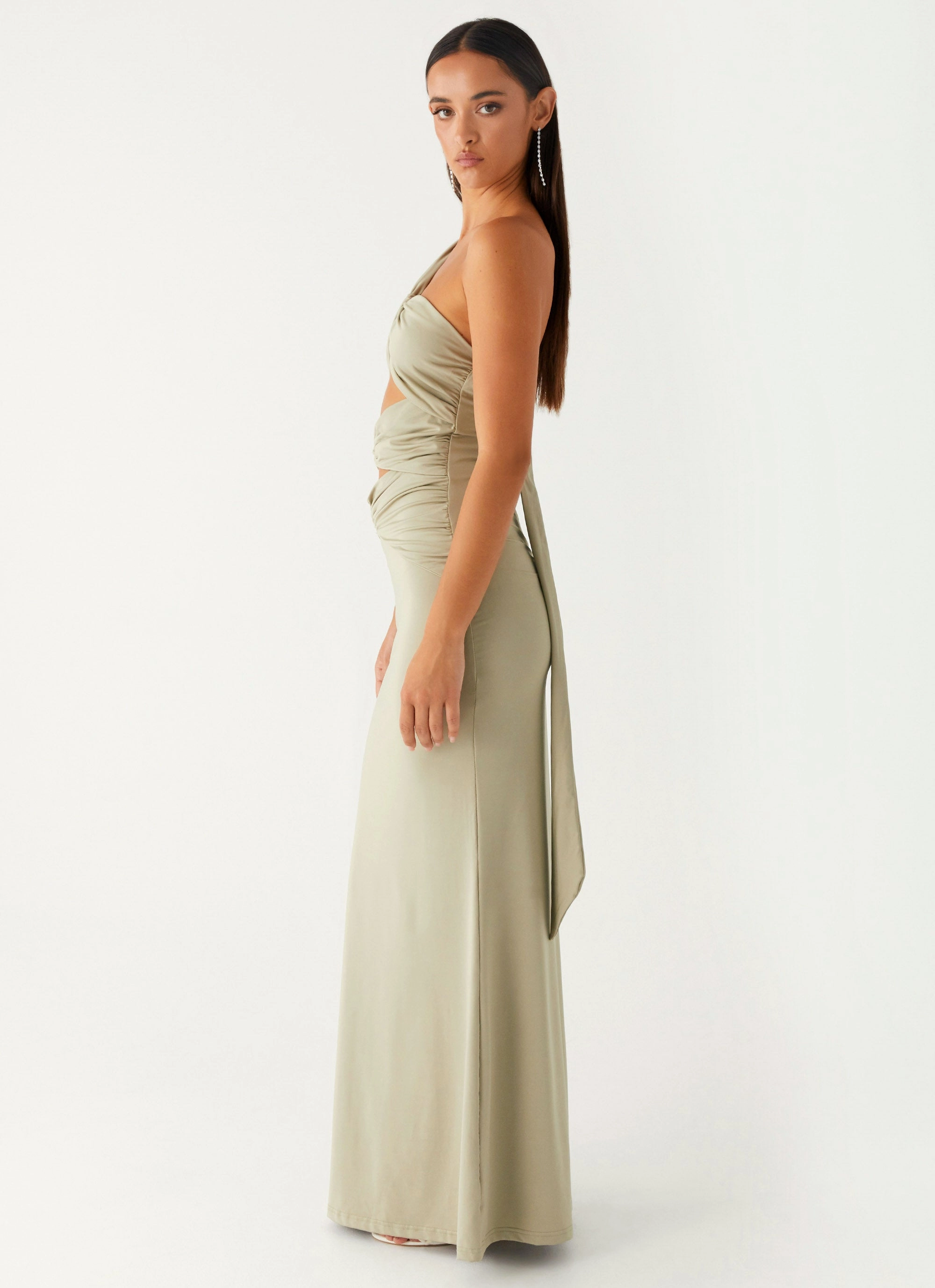 Christie Maxi Dress - Sage foldable Side-Pocket