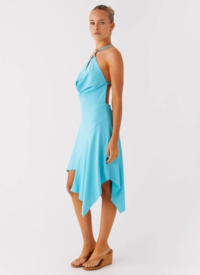Night Out Salt Kiss Midi Dress - Turquoise