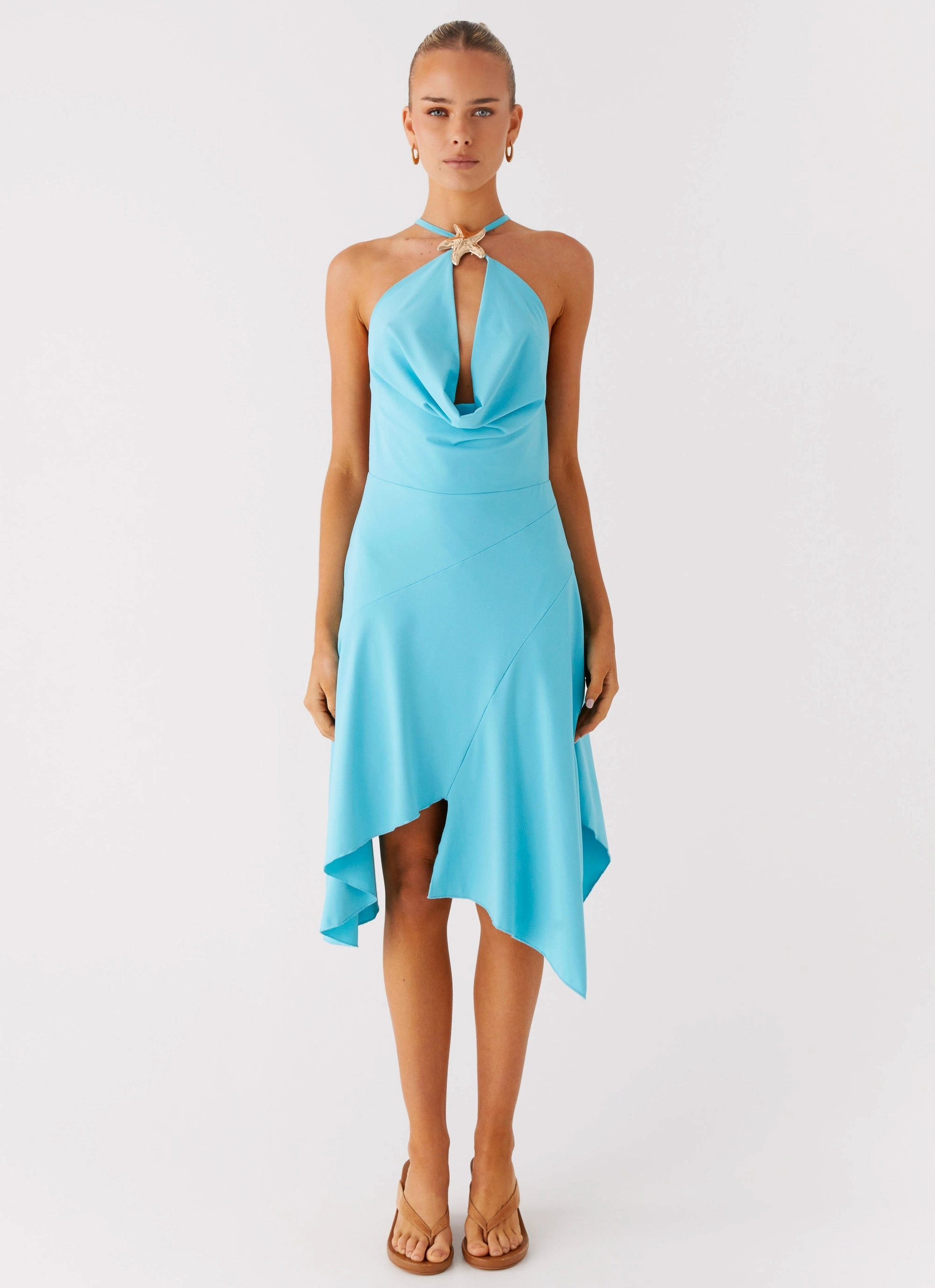 Salt Kiss Midi Dress - Turquoise Lined interior Special-Occasion