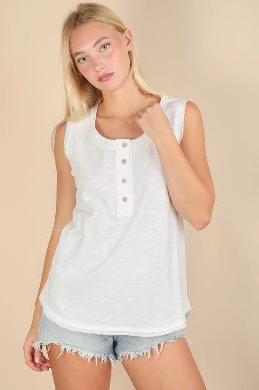 high - temperature environment Karly Solid Knit Sleeveless Comfy Top