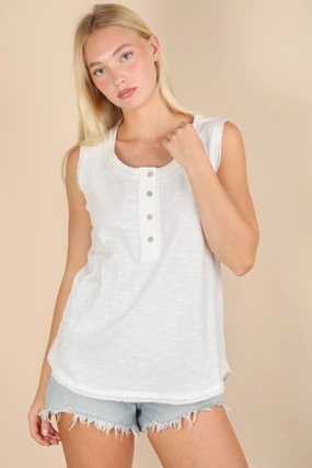 Karly Solid Knit Sleeveless Comfy Top Interchangeable Travel Lightness