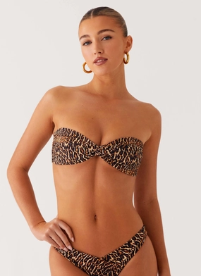 Delta Bandeau Bikini Top - Cheetah Fade Resistant Coating Outdoor Fun
