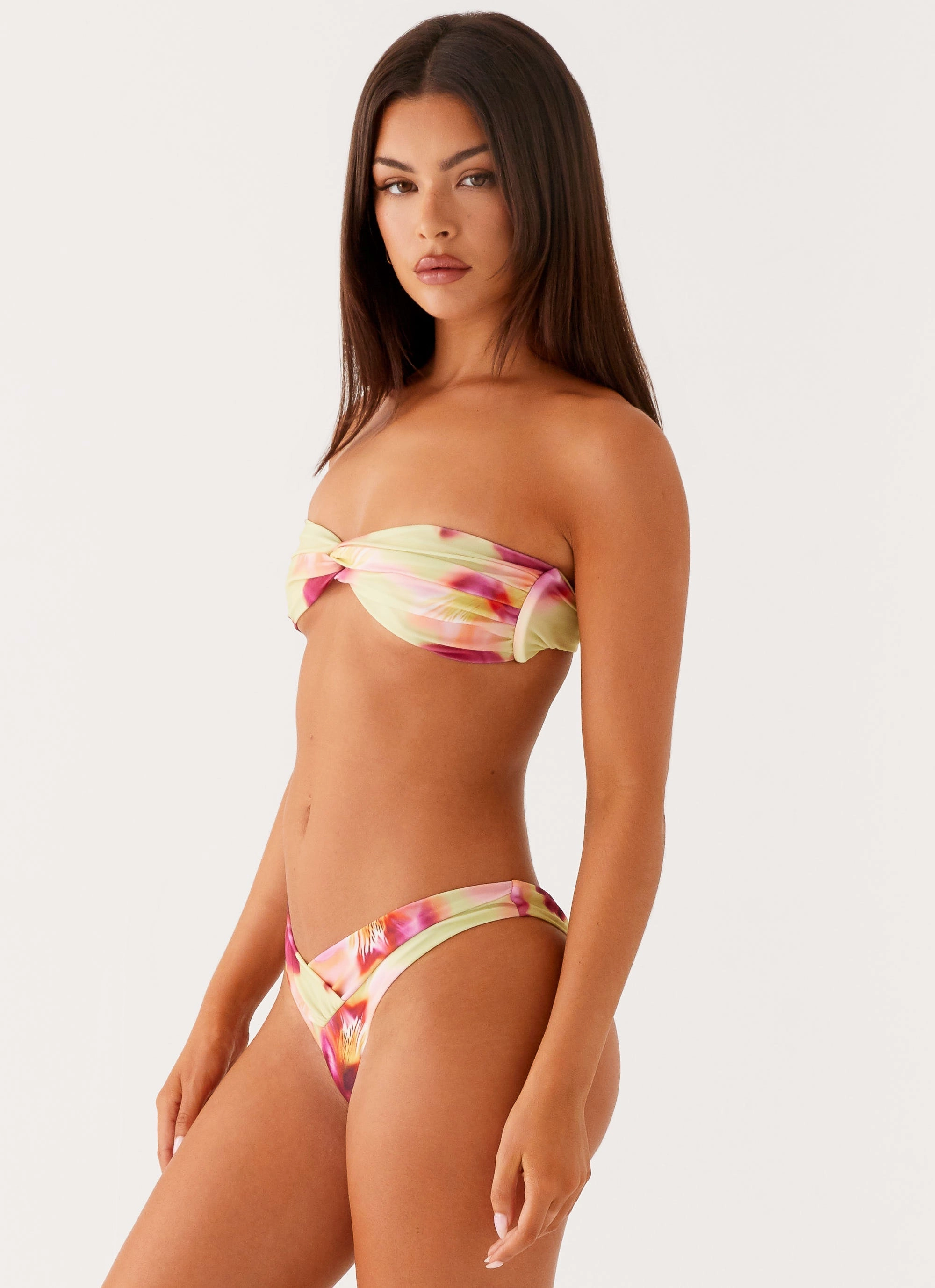 Ombre-Effect Delta Bikini Bottoms - Green Tropical