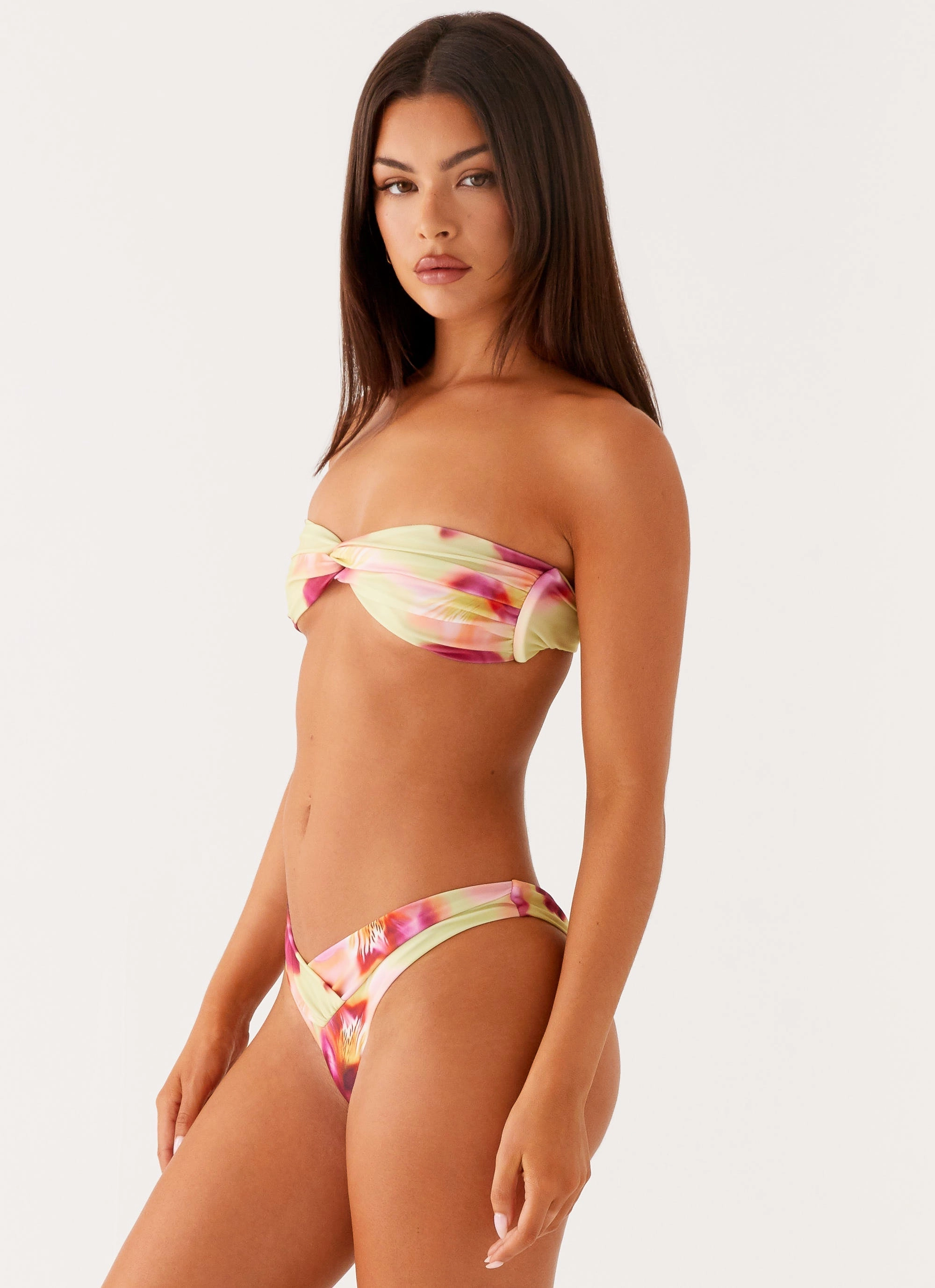 Delta Bikini Bottoms - Green Tropical Flexible 4 Way Stretch Saltwater Proof Elastic