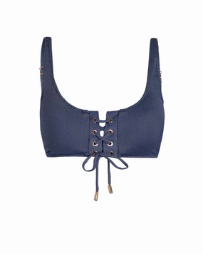 Samara Top In Indigo Twill Mesh Lining Sophisticated-Vibe