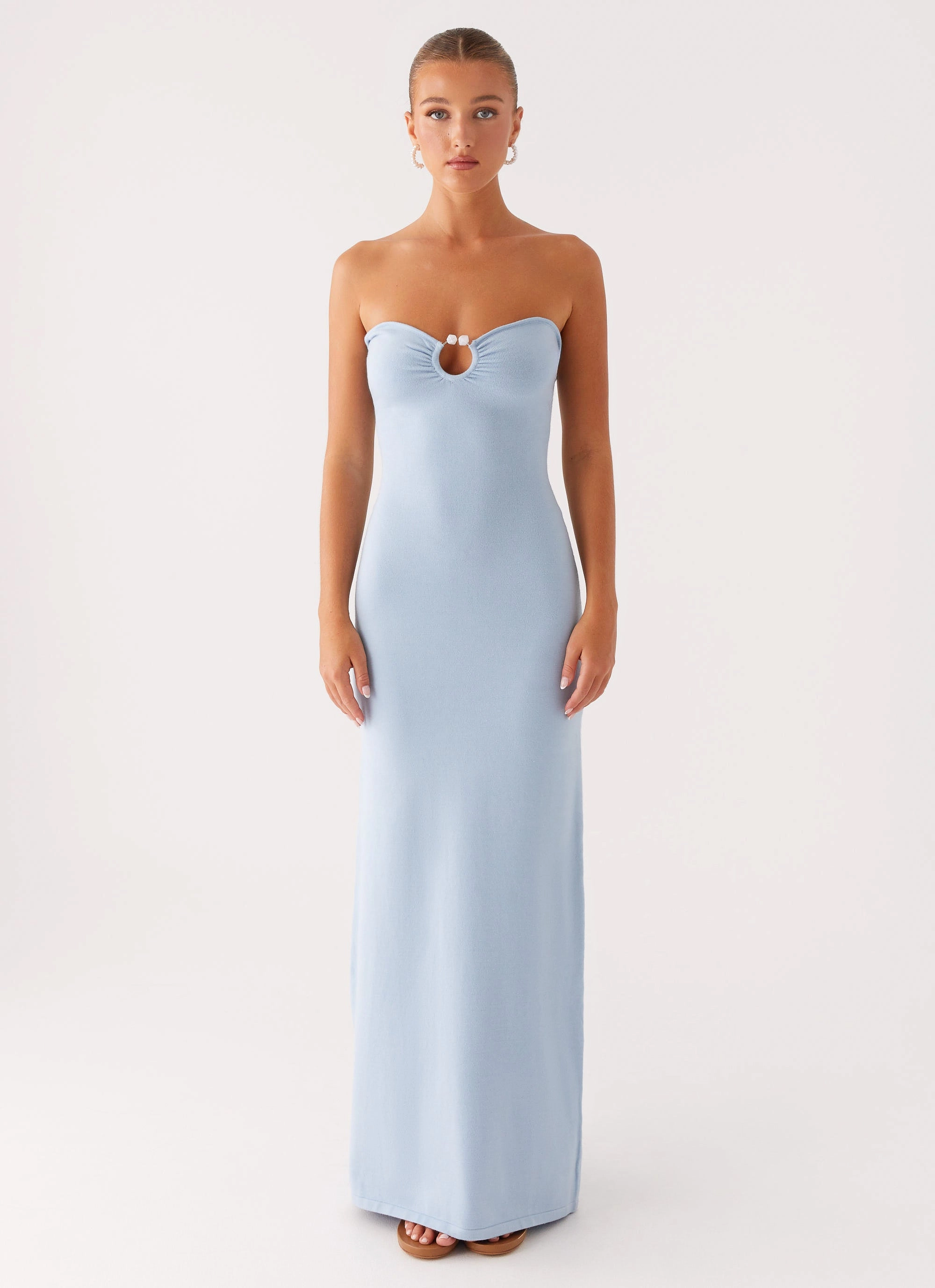 All Look Tailored Layers Samson Knit Maxi Dress - Blue