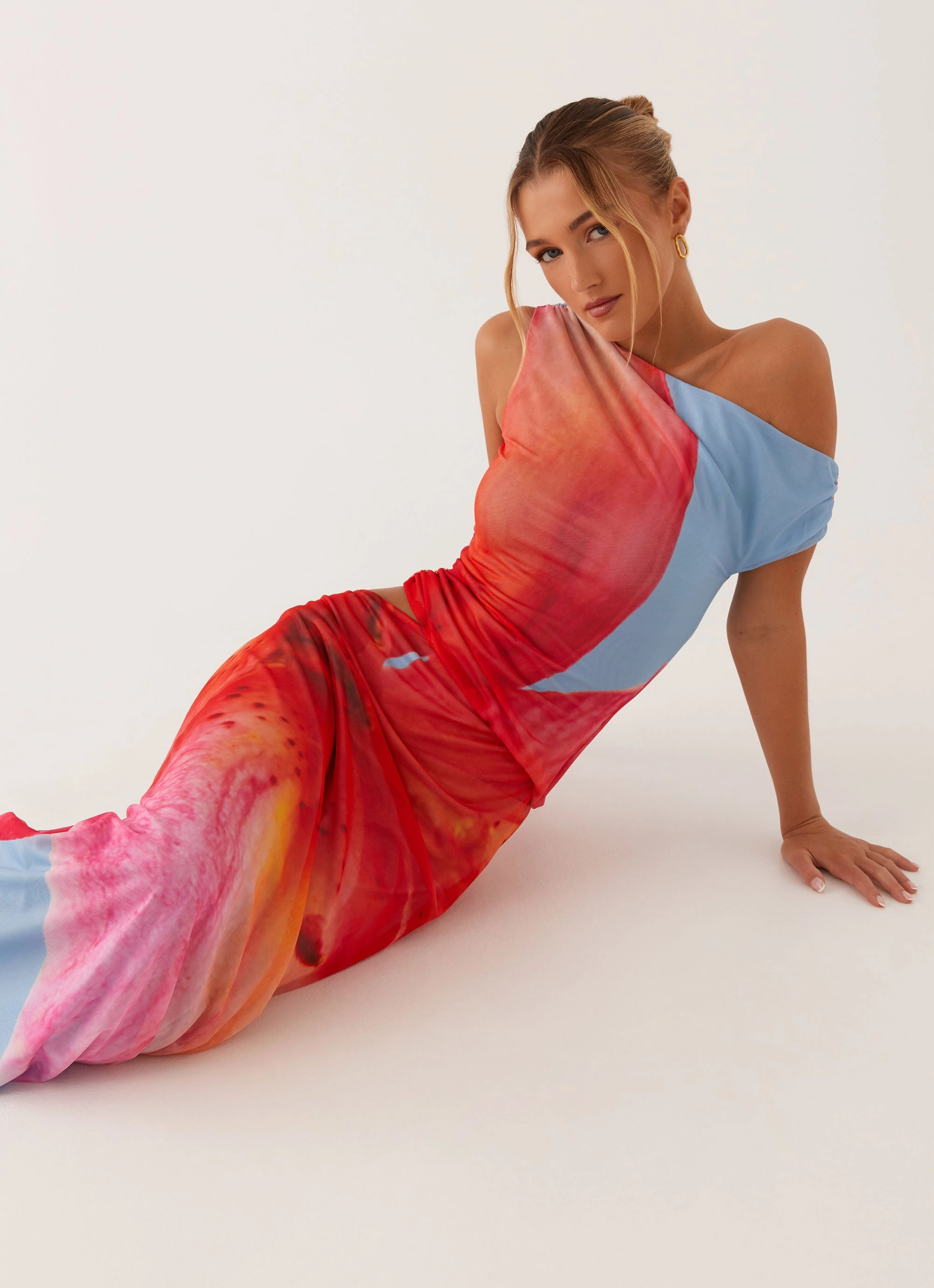 Santa Monica Maxi Dress - Blue Floral Evening Wear