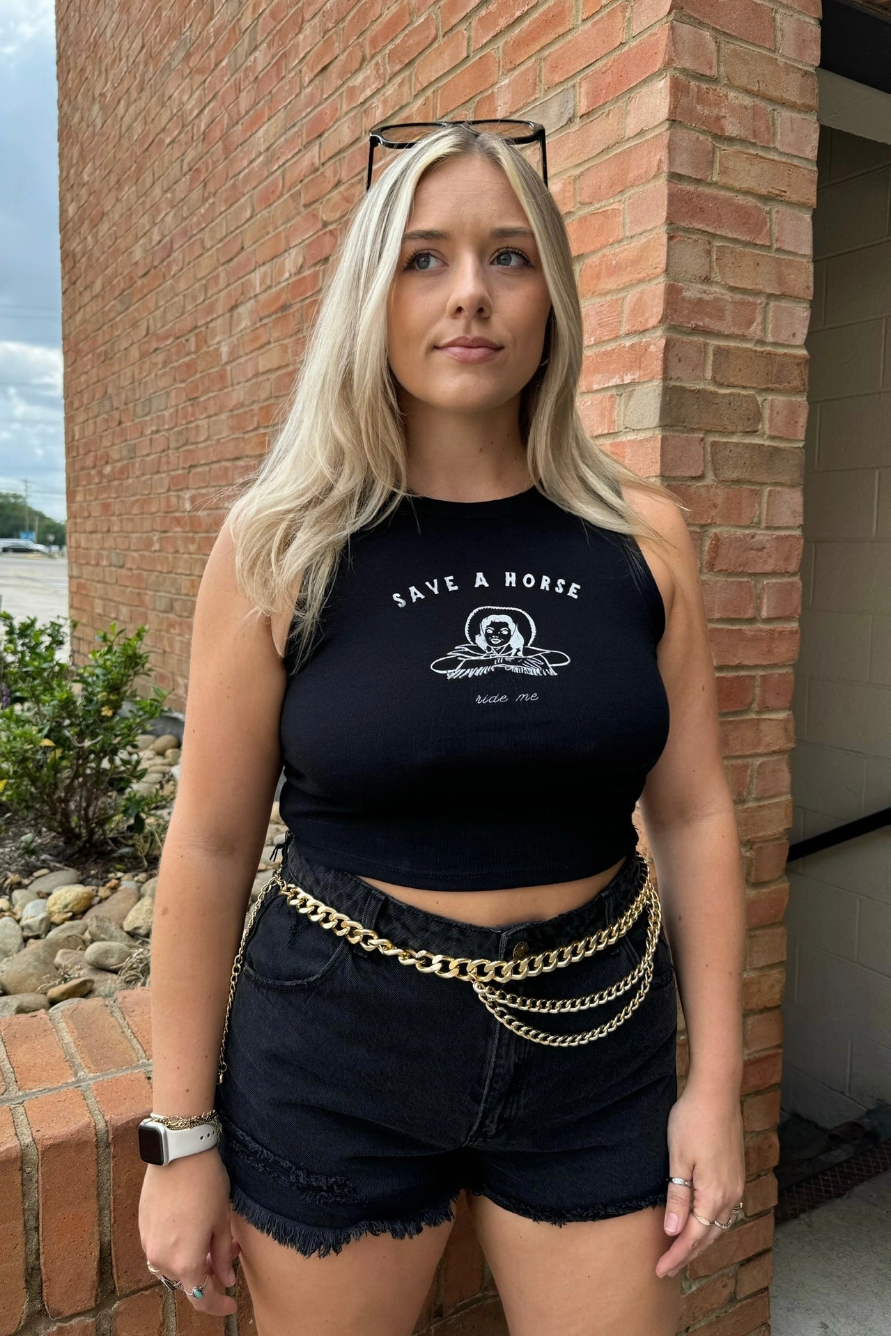 Save A Horse Tank - Black ReinforcedStitching