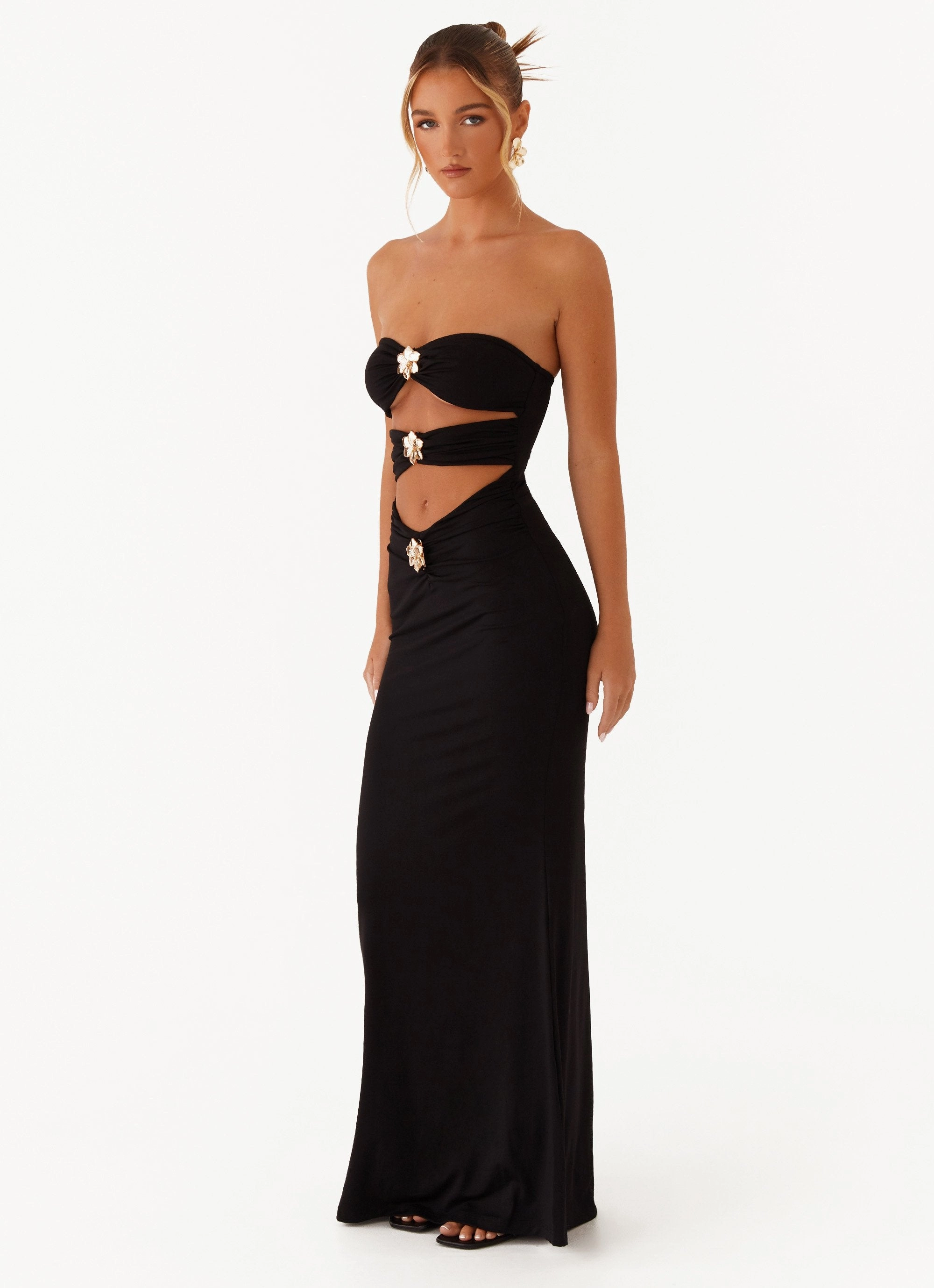 Save Me Maxi Dress - Black Urban Drape