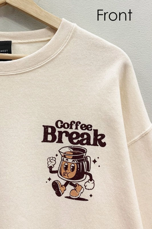 Seasonal Layer product ombre gradient Coffee Break Front And Back Sweatshirt S-XL