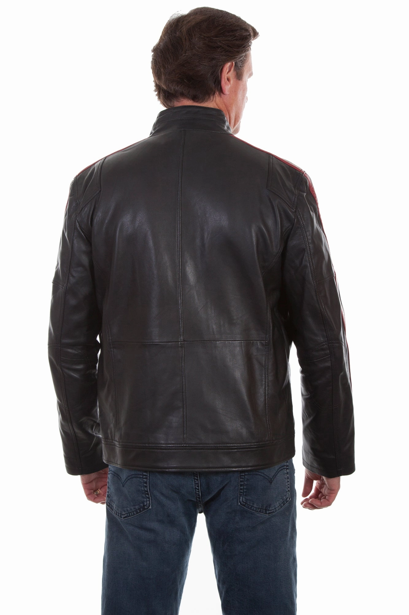 Scully Mens Black Lamb Leather Riding Jacket Weatherproof Zipper StretchableMaterial
