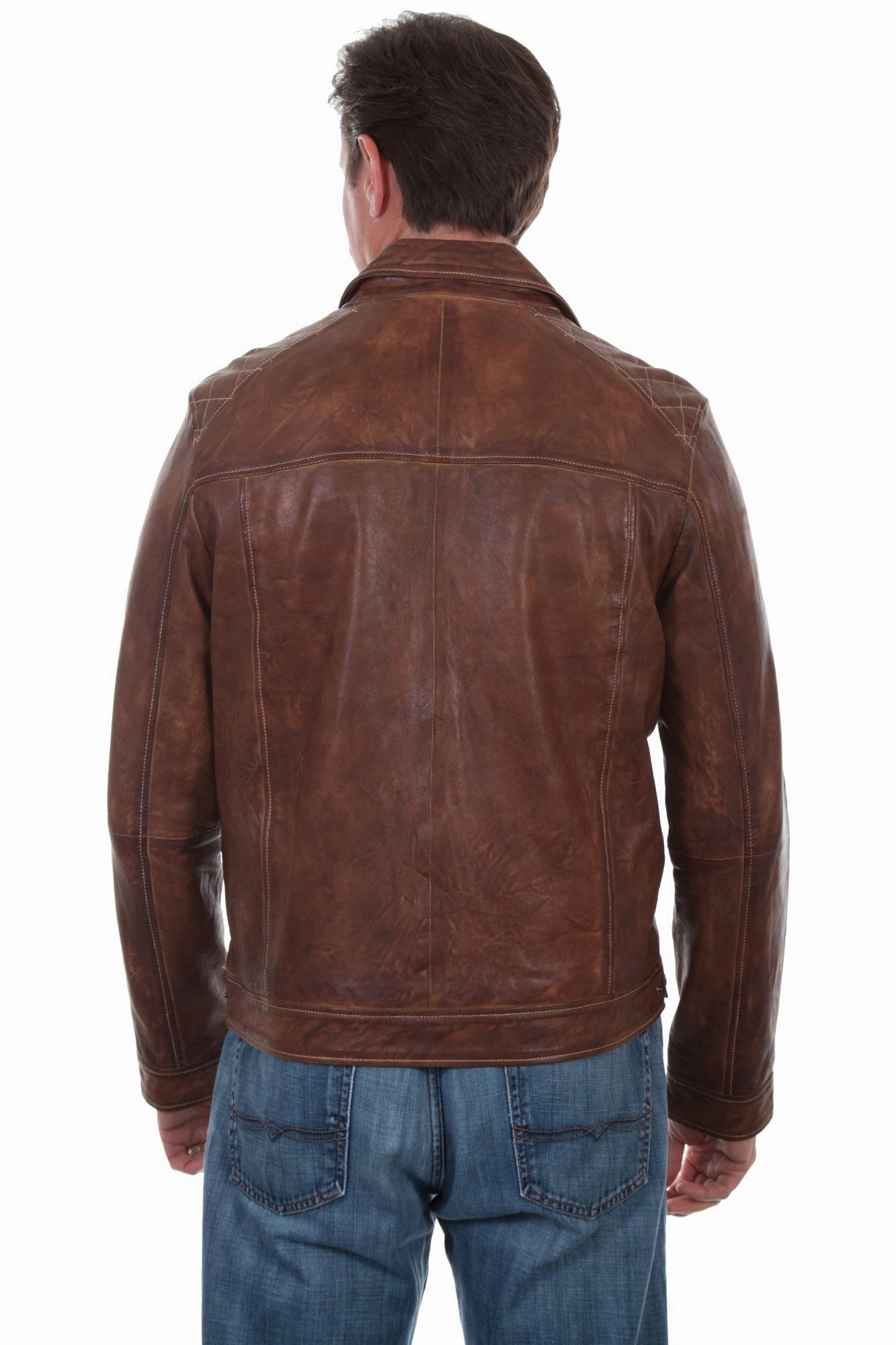 Fleece Inside Leather Bits Scully Mens Brown Lamb Leather Rich Jacket
