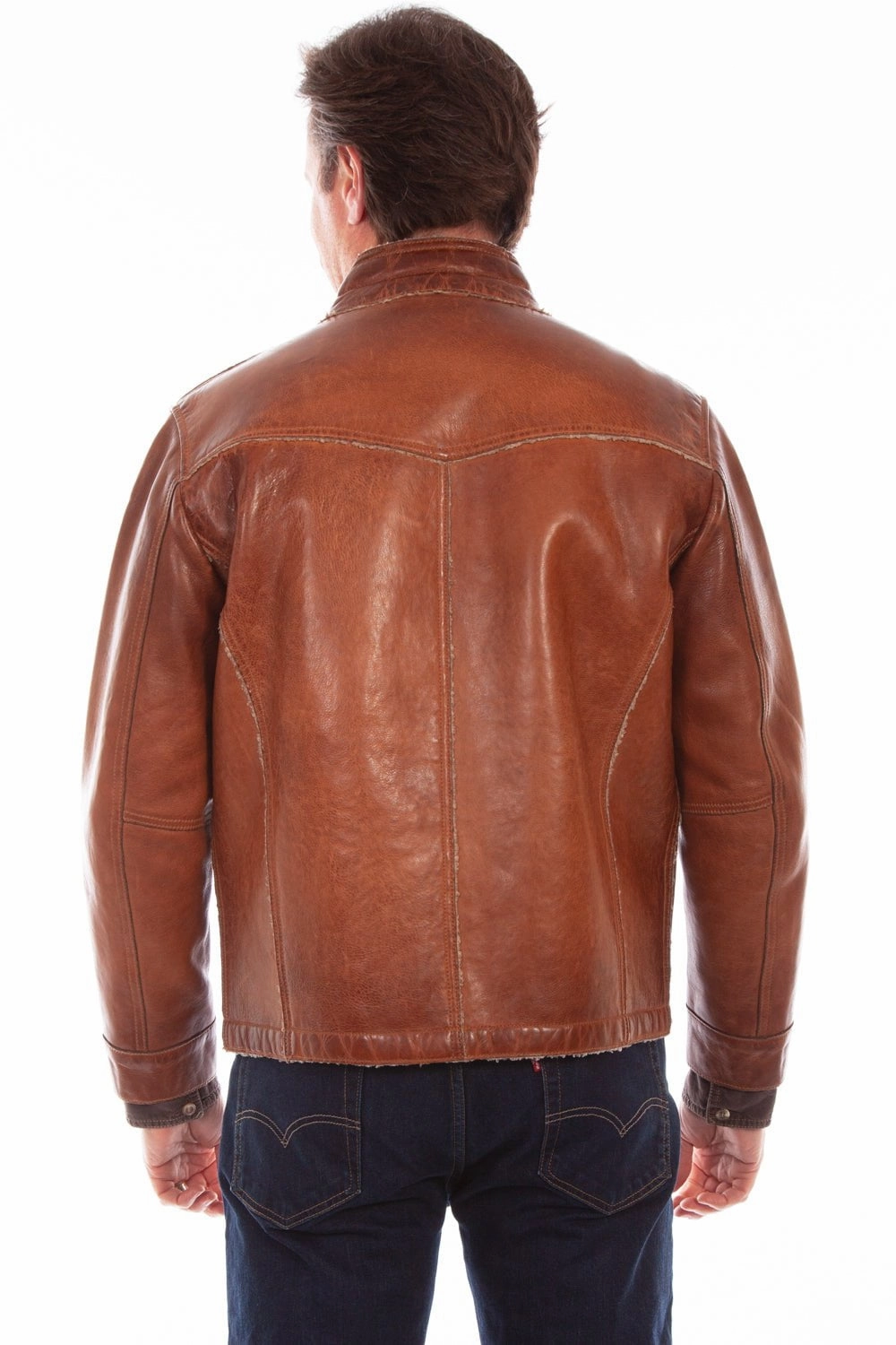 Scully Mens Cognac Leather Luxurious Western Jacket Relaxed City Style