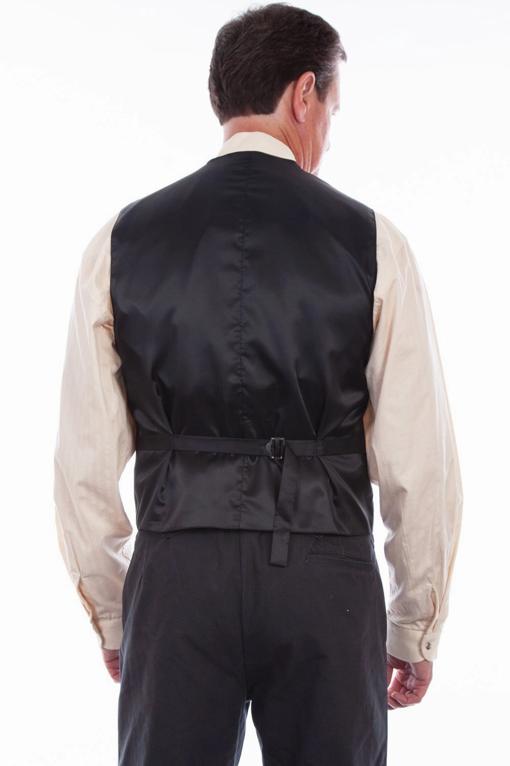 Scully Mens Grey 100% Silk Notched Lapels Vest Functional Pockets Style