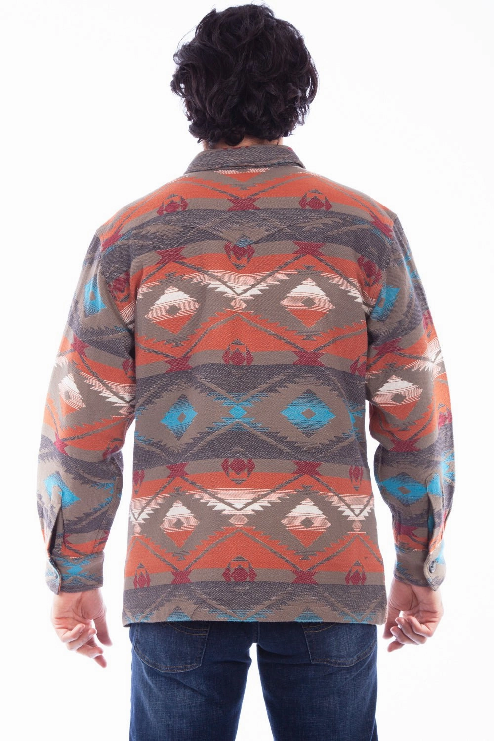 Scully Mens Olive 100% Cotton Southwest Jacket Style Staple