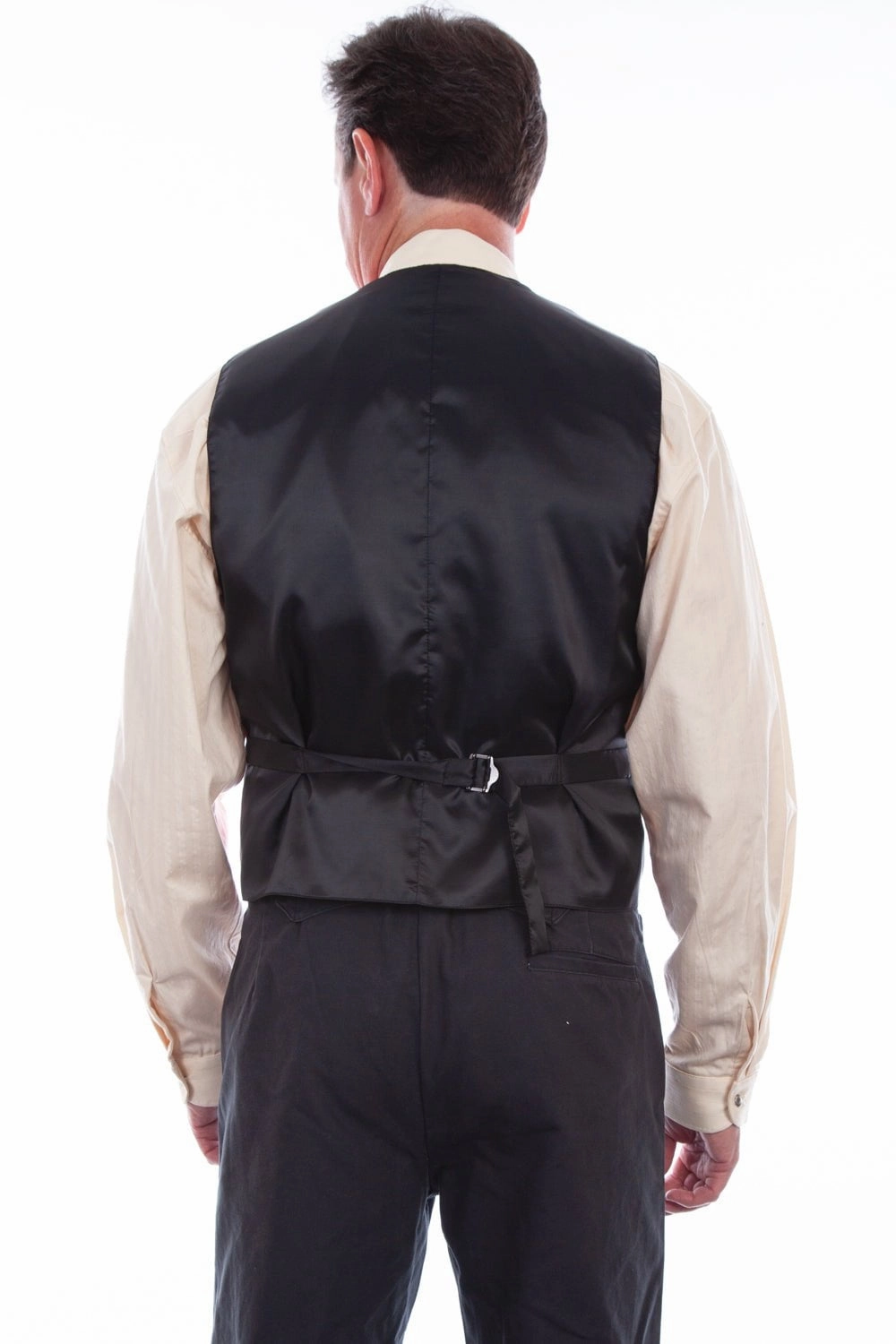 Scully Mens Red 100% Silk Notched Lapels Vest Breathable mesh lining Detachable Layer