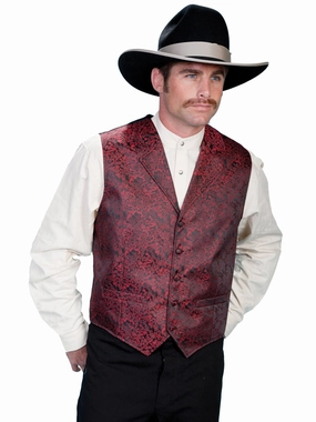 Durable Abrasion Resistant Scully Mens Red Polyester Elegant Dragon Vest