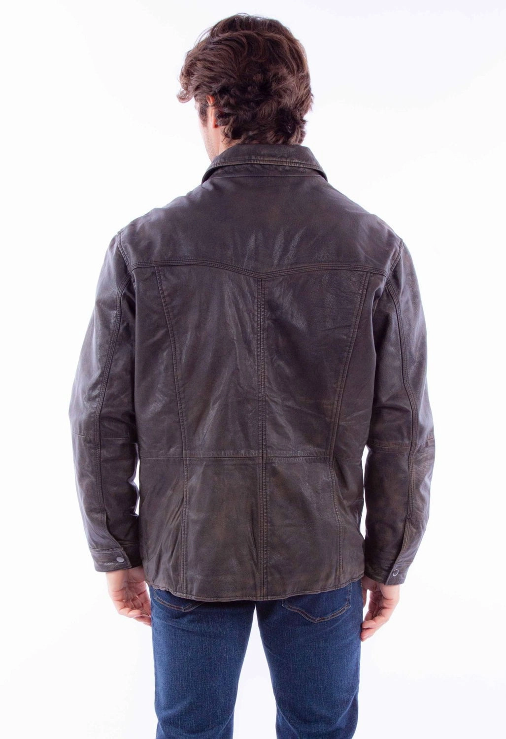 Scully Mens Western Motorcycle Black Leather Leather Jacket Functional Layer Piece AntiPilling Finish