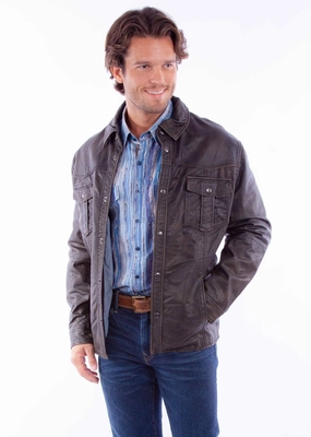 QuickRelease Buckles Outdoor Adventure Scully Mens Western Motorcycle Black Leather Leather Jacket