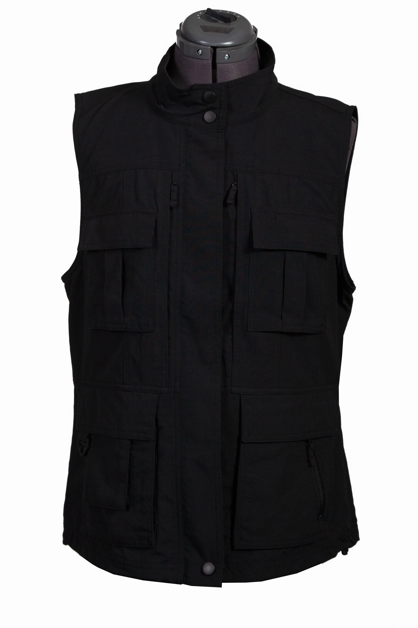 Scully Womens Black Nylon Petite Pocket Vest Ventilation Vents waterproof construction