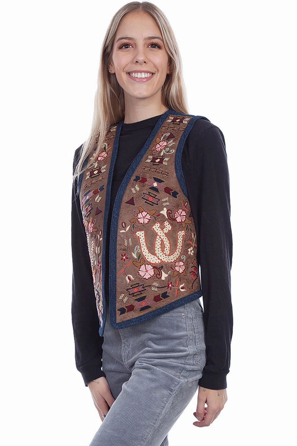 Cool Season Scully Womens Brown Leather Autumn Palette Vest