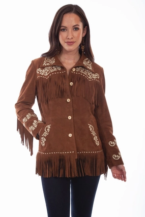 Non Bulky Insulation Scully Womens Cinnamon Leather Western Fringe Jacket XXL