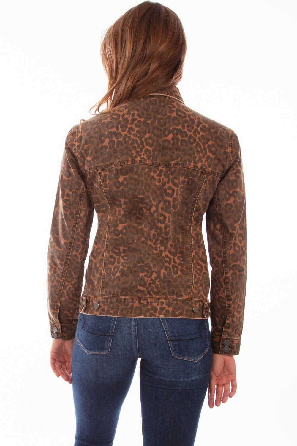 ReversibleStyle Compact Packable Feature Scully Womens Leopard Cotton Blend Jean Denim Jacket