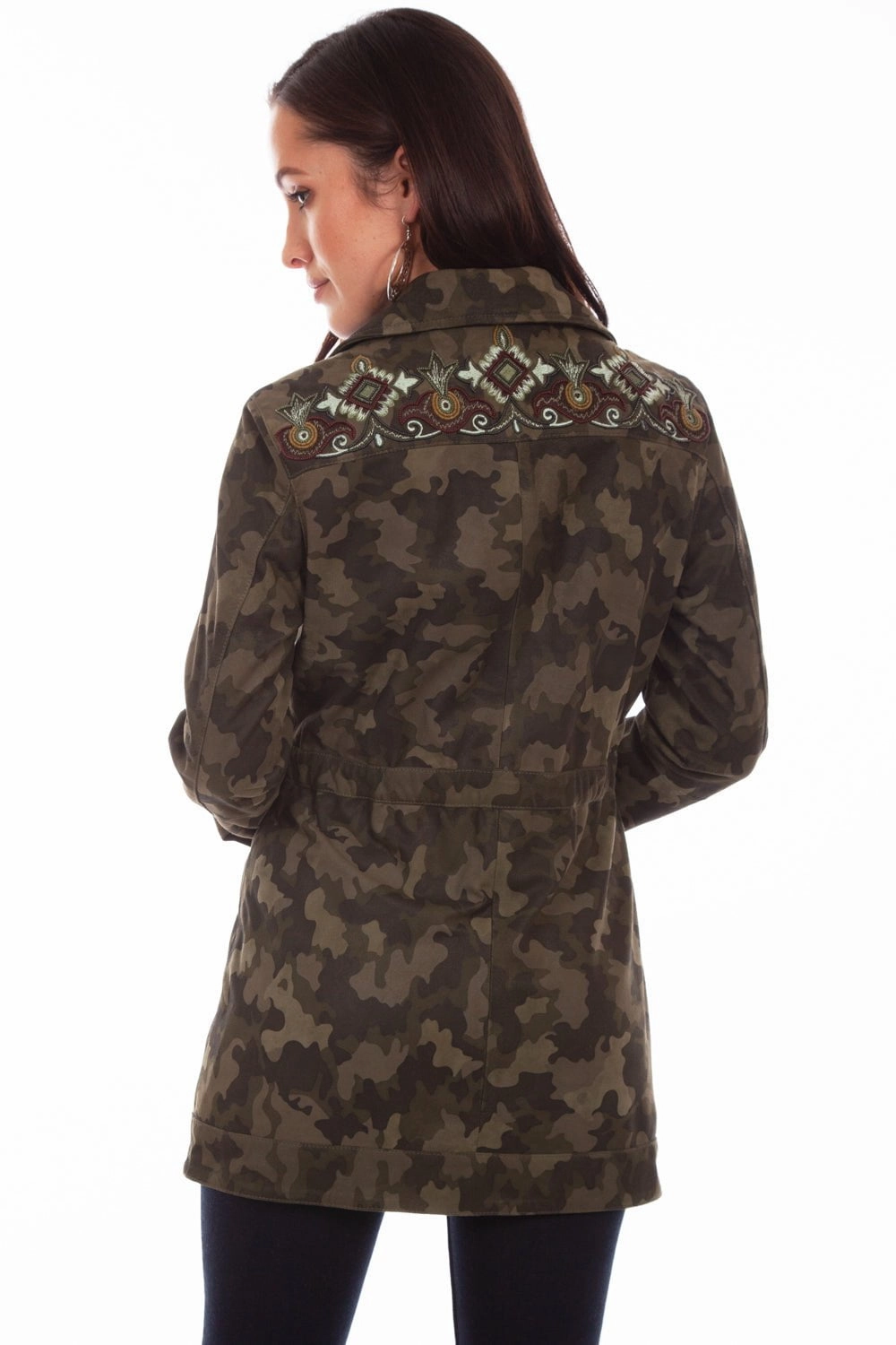 Scully Womens Olive Leather Camouflage Jacket Weekend Outing Wear