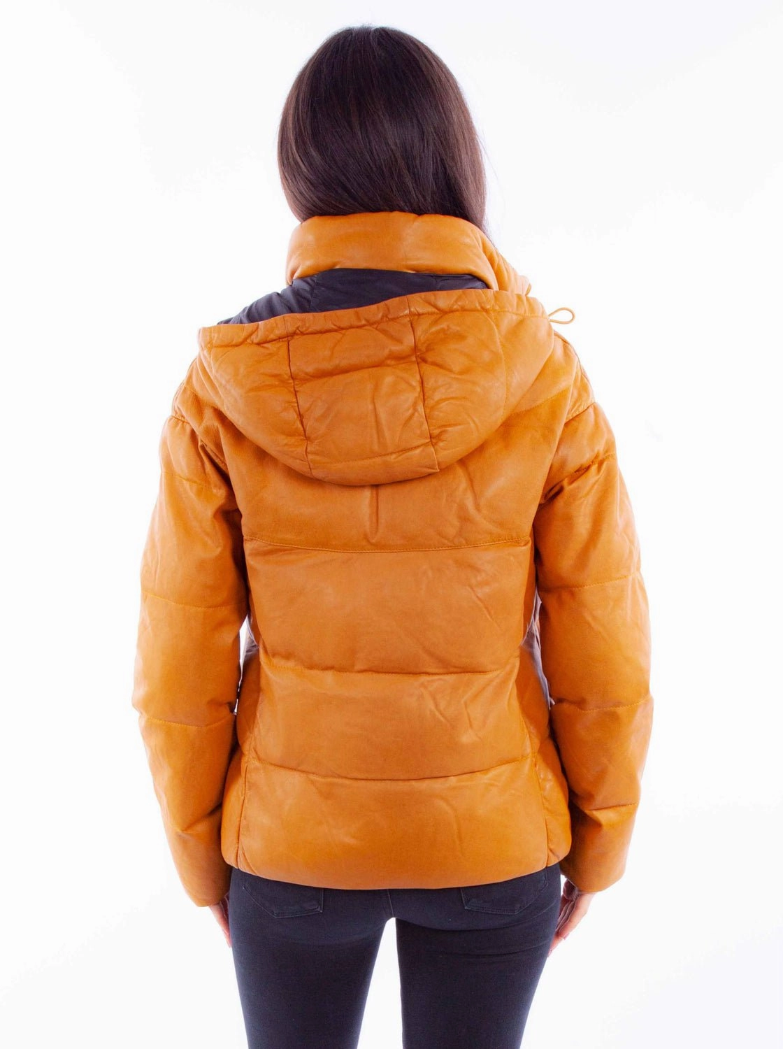 Scully Womens Puffy Zip Front Honey Leather Leather Jacket Stretch Comfort Design