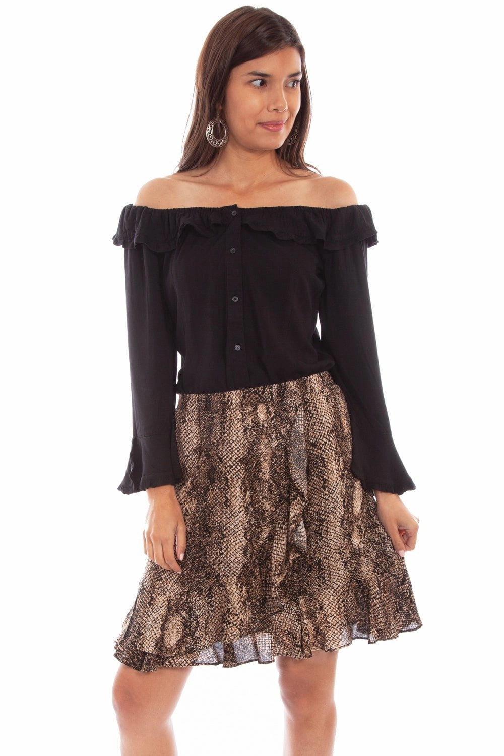 Scully Womens Python Rayon 19in Skirt Edgy Look