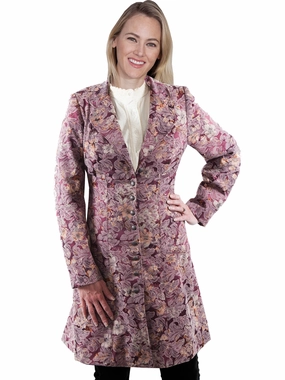 Scully Womens Rose Polyester Jacquard Frock Coat Non Bulky Design