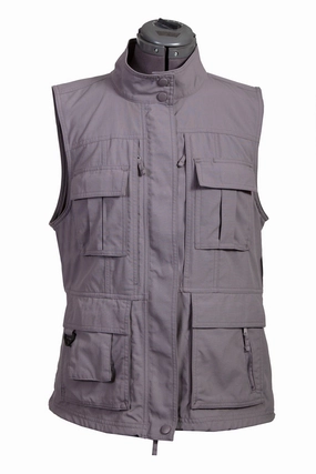 Scully Womens Silver Nylon Petite Pocket Vest VentilatedPanels Warm Lining